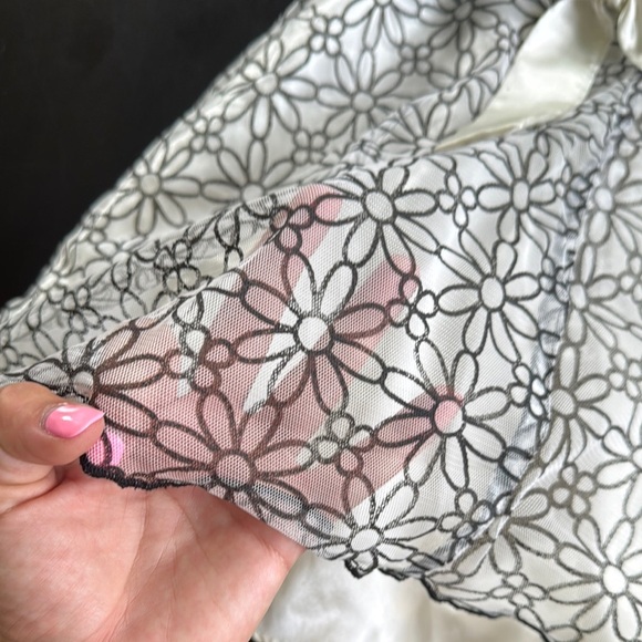 George Black and White Floral Kids Formal Dress - Picture 5 of 5